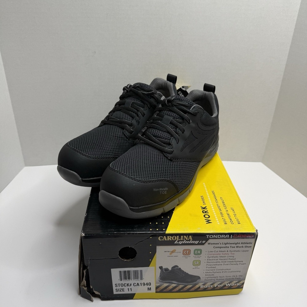 Carolina CA1940 Tondra Women’s Composite Toe Work Shoes Black Size 11M NEW